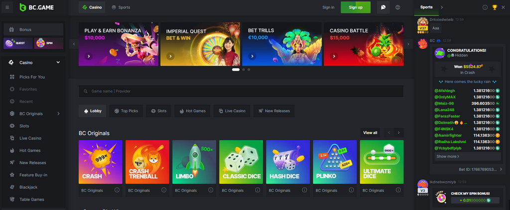 BC.Game Casino Site Online: Bet, Spin & Win Instantaneously